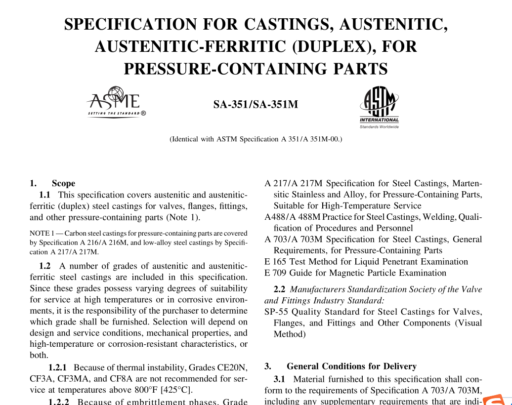 ASME II A351:2010 pdf download